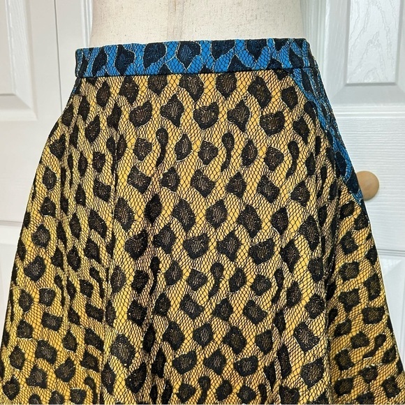 English Rose Leopard Print A Line Skirt Medium - Picture 10 of 12